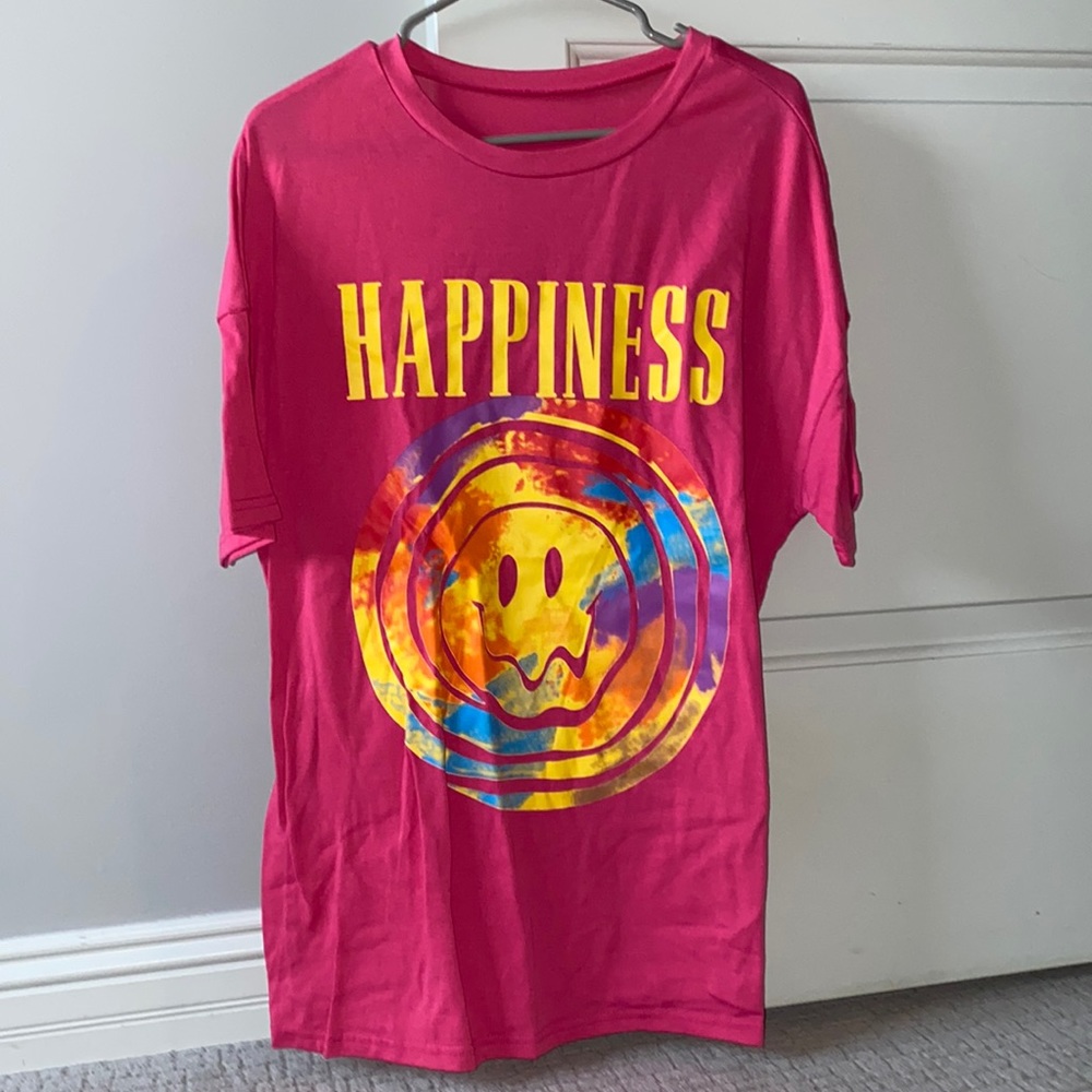 pink, oversized, tye dye tshirt